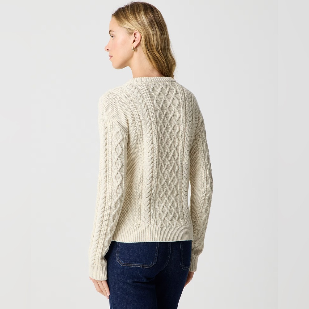 NWT J.Crew New England Cable Crewneck Sweater - Picture 3 of 4